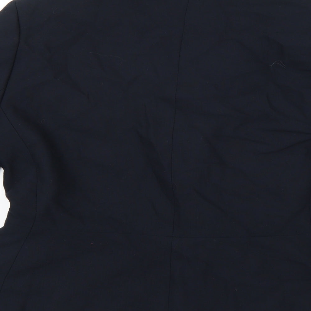 Equation Womens Blue  Rayon Jacket Blazer Size 12
