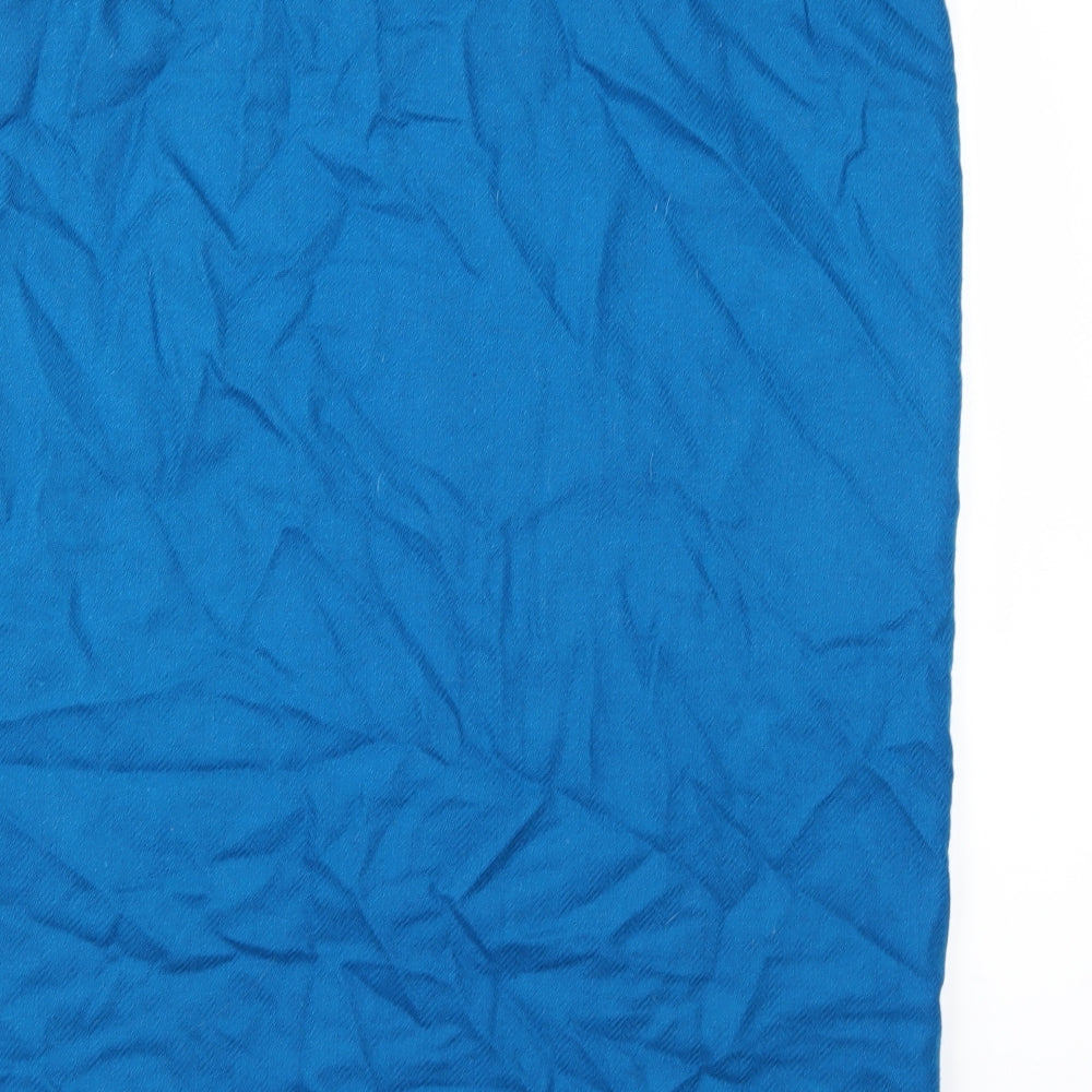 Preworn Womens Blue Herringbone  A-Line Skirt