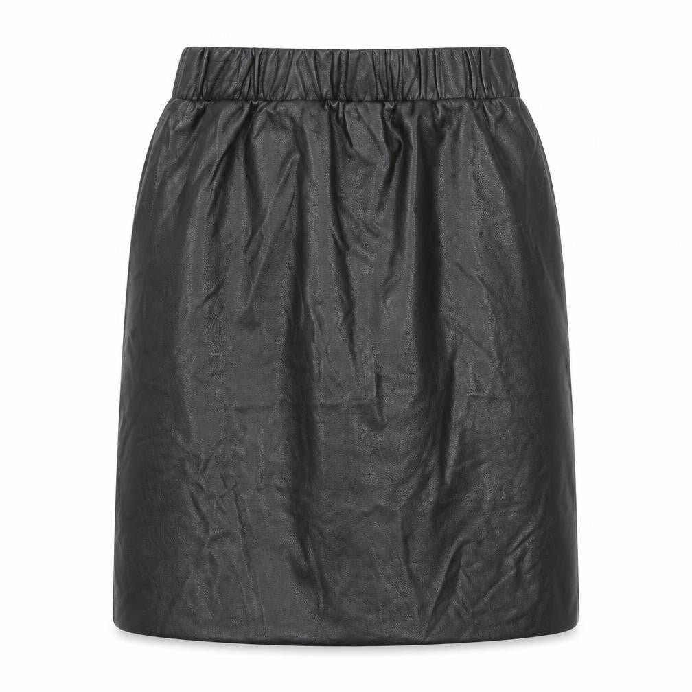 Front view of Topshop women’s black a-line skirt, size UK 8