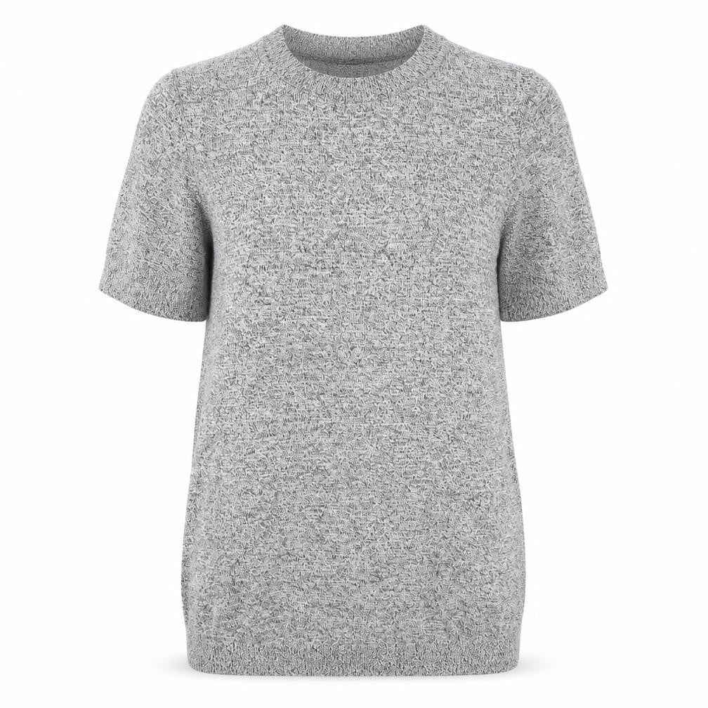 Front view of Topshop women’s grey knit jumper, size UK 10