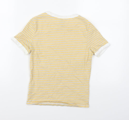 Divided Womens Yellow Striped  Basic T-Shirt Size XS