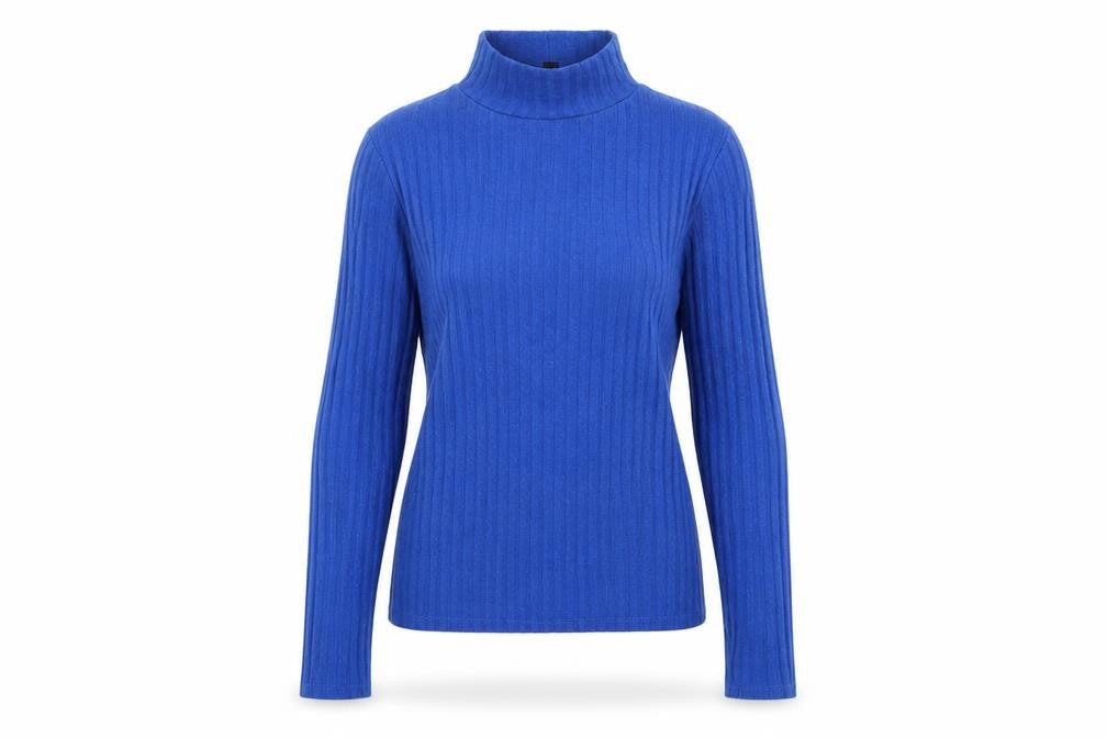 Front view of Topshop women’s blue jumper, size UK 6
