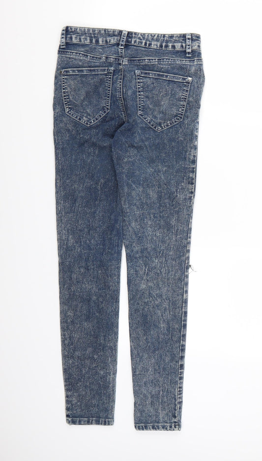 Kylie Girls Blue  Denim Skinny Jeans Size 12 Years - Acid Wash