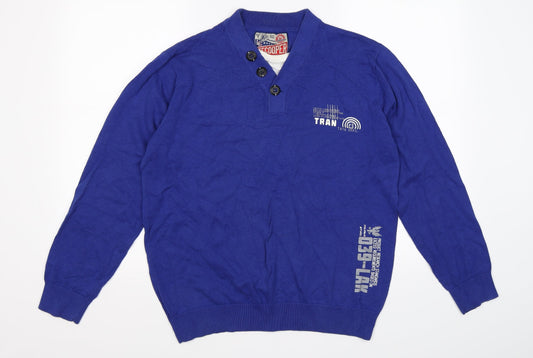 Lee Cooper Womens Blue  Knit Pullover Jumper Size L