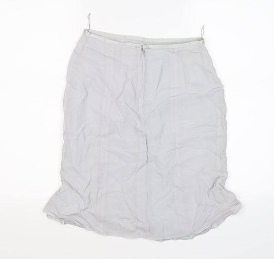 Preworn Womens Grey  Chiffon Flare Skirt Size 12
