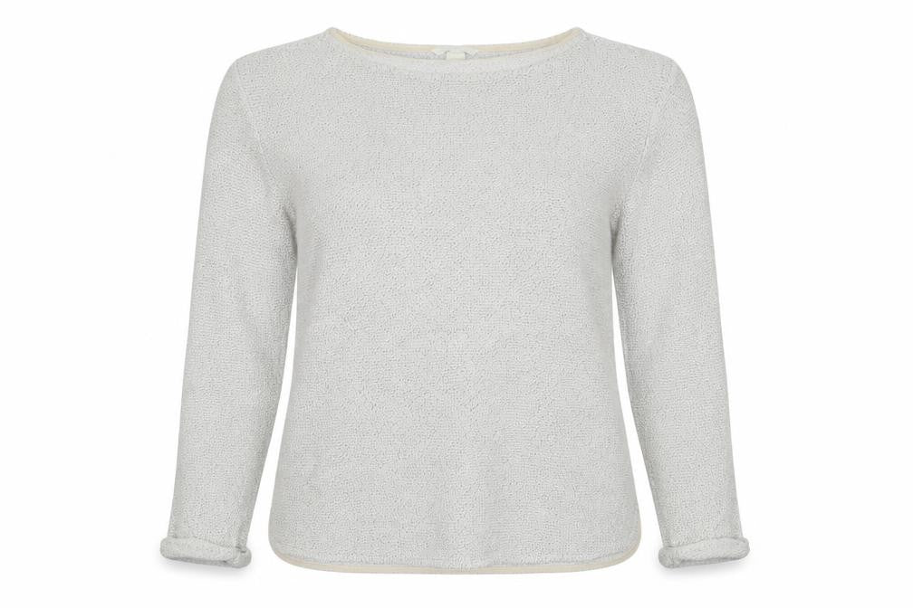 Front view of H&M women’s grey knit jumper, size L