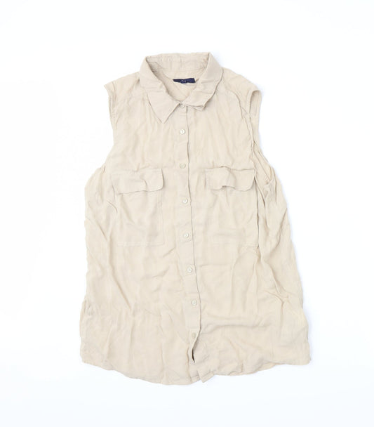 Gap Womens Beige   Basic Button-Up Size M