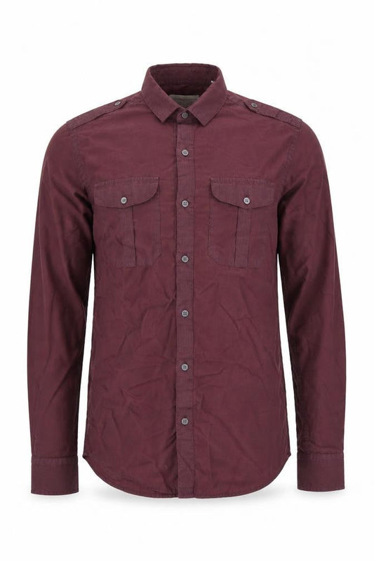 Front view of River Island men’s purple button-up, size S