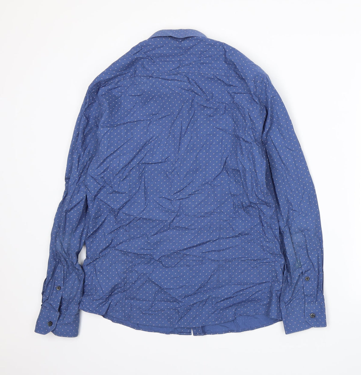 Back view of G2000 men’s blue dress shirt, size 15.5