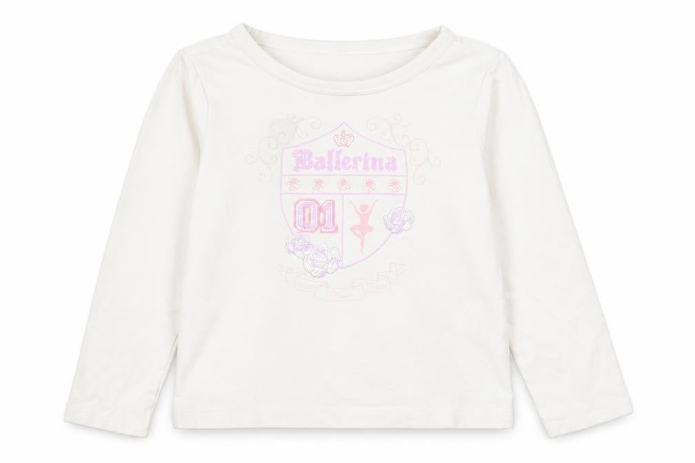 Front view of Carter's girls’ white basic t-shirt, size 6, years