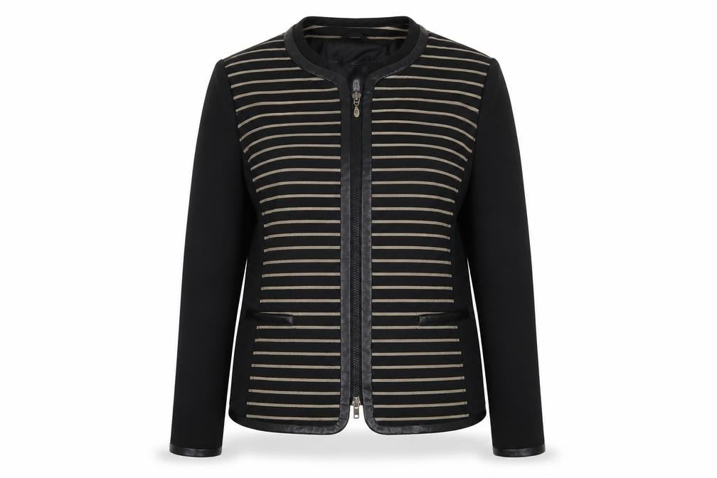 Front view of Bianca women’s black jacket, size UK 14