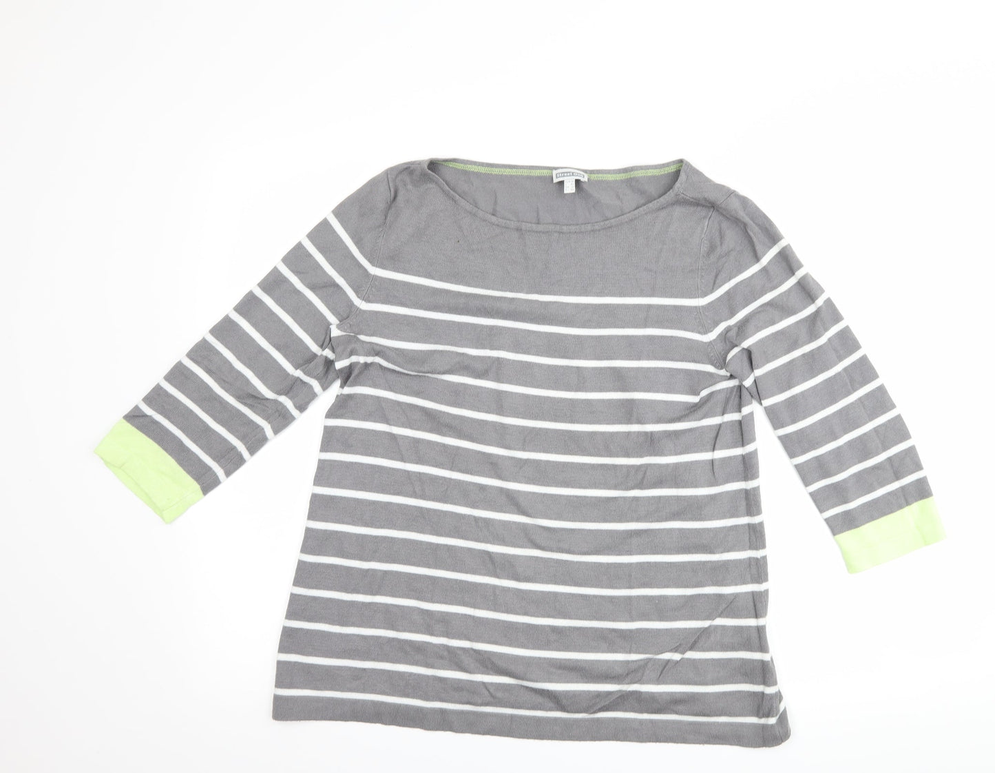 Street One Womens Grey Striped  Basic T-Shirt Size 12