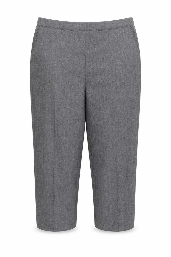 Front view of Autonomy women’s grey cropped trousers, size UK 20, 23-inch leg