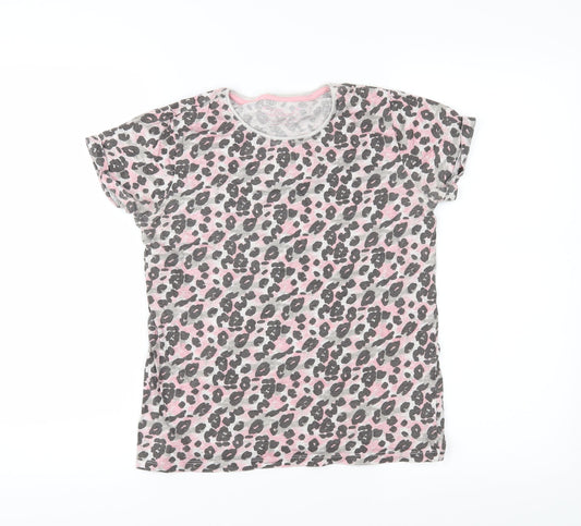 Young Dimension Girls Pink Animal Print  Basic T-Shirt Size 12-13 Years
