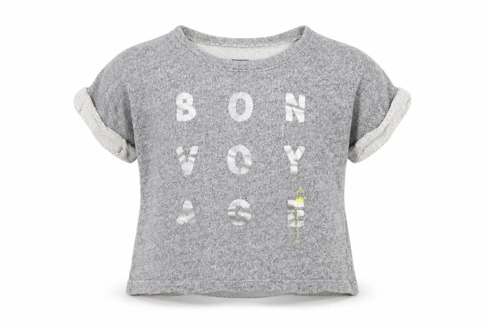 Front view of Gap girls’ grey jumper, size 3-4, years