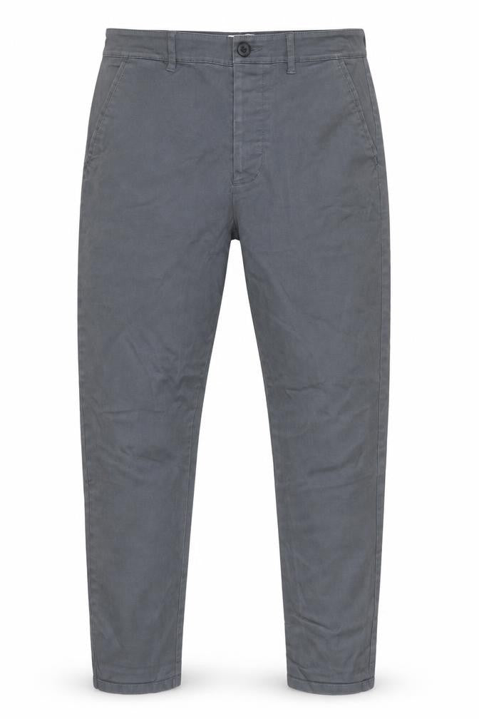 Front view of ASOS men’s grey skinny jeans, size S, 27-inch leg