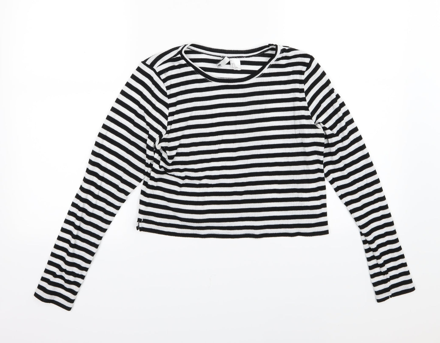 Divided by H&M Womens Black Striped Knit Pullover Jumper Size 10