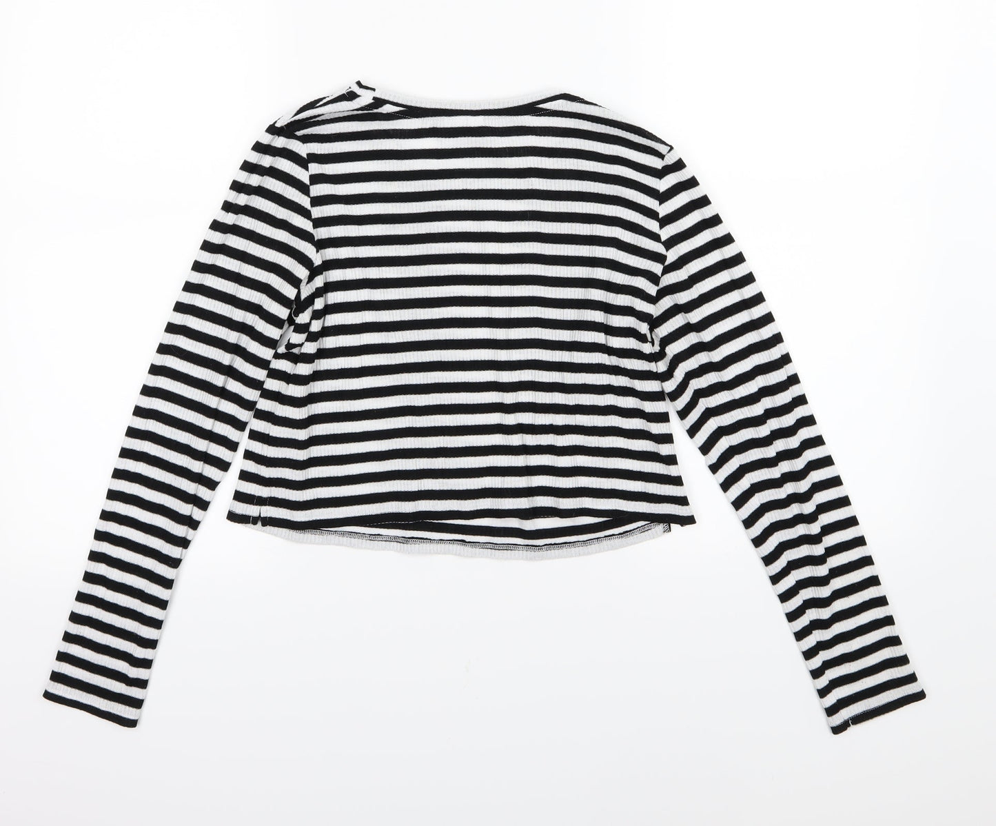 Divided by H&M Womens Black Striped Knit Pullover Jumper Size 10