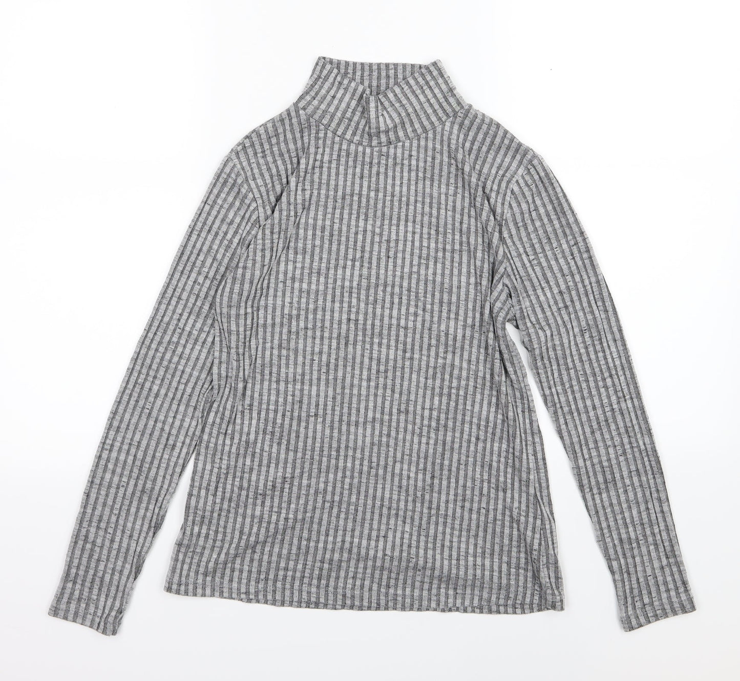 Peacocks Womens Grey Striped Knit Pullover Jumper Size 10