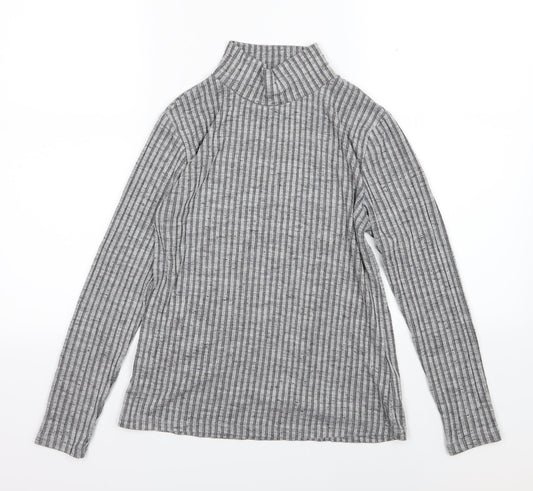 Peacocks Womens Grey Striped Knit Pullover Jumper Size 10