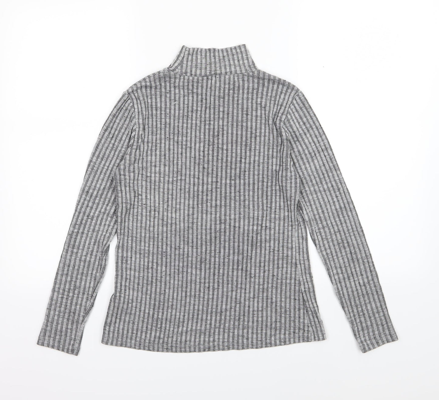 Peacocks Womens Grey Striped Knit Pullover Jumper Size 10