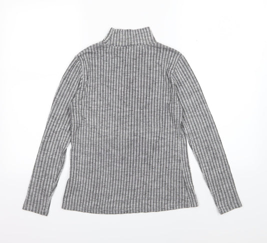 Peacocks Womens Grey Striped Knit Pullover Jumper Size 10