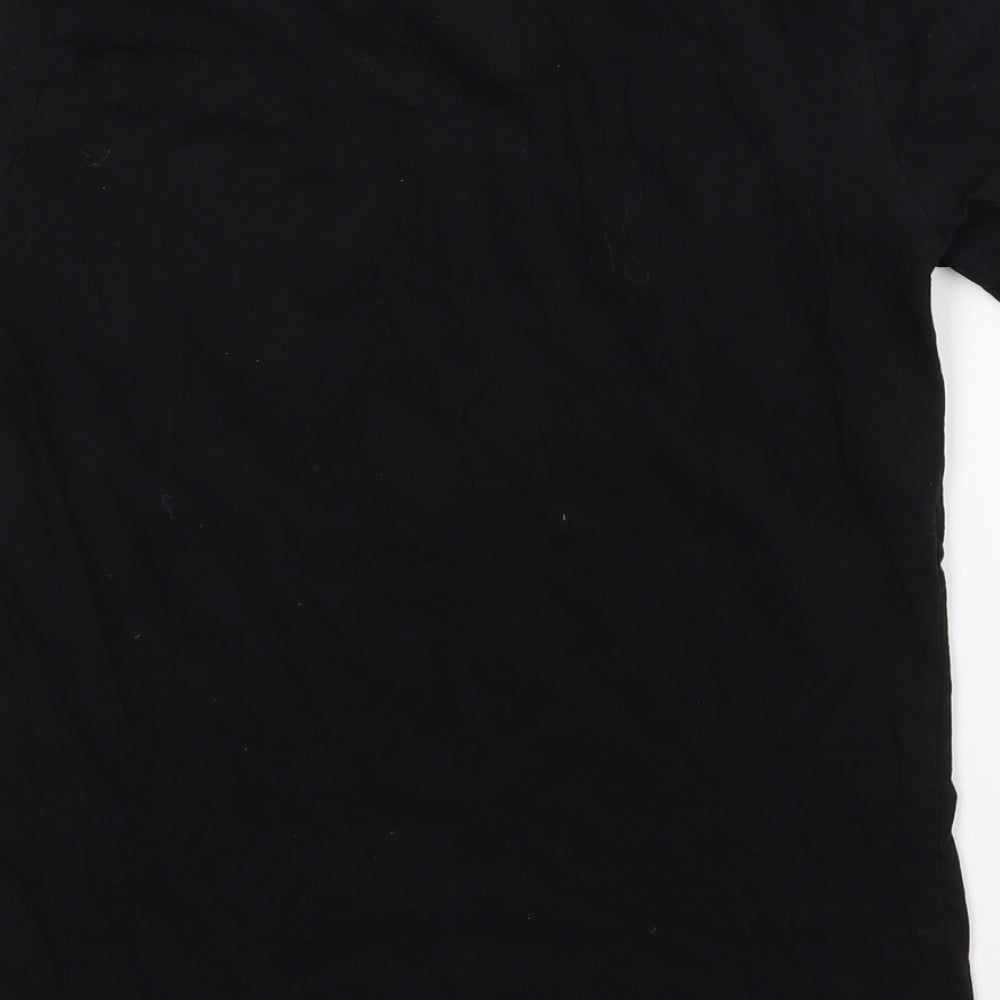 New Look Womens Black  Jersey Basic T-Shirt Size 6  - Nothing To Wear Slogan