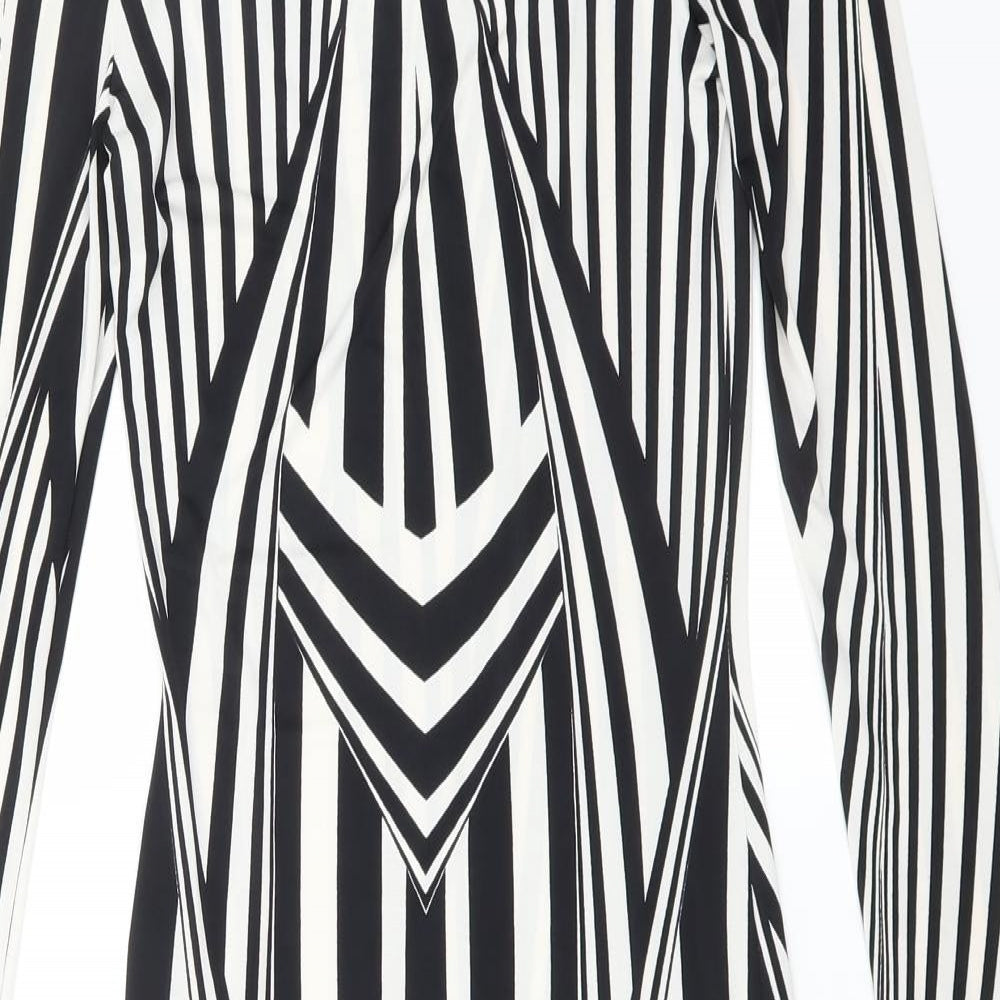 Topshop Womens Black Geometric  Bodycon  Size 8