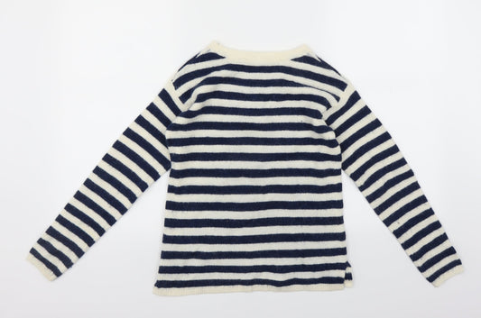 H&M Girls Blue Striped  Pullover Jumper Size 10-11 Years  - LOVE