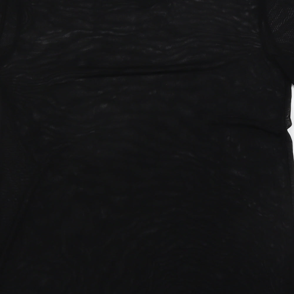 New Look Womens Black   Basic T-Shirt Size 8  - Mesh