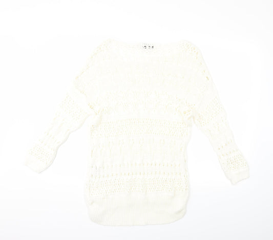 NEXT Womens White  Knit Pullover Jumper Size S
