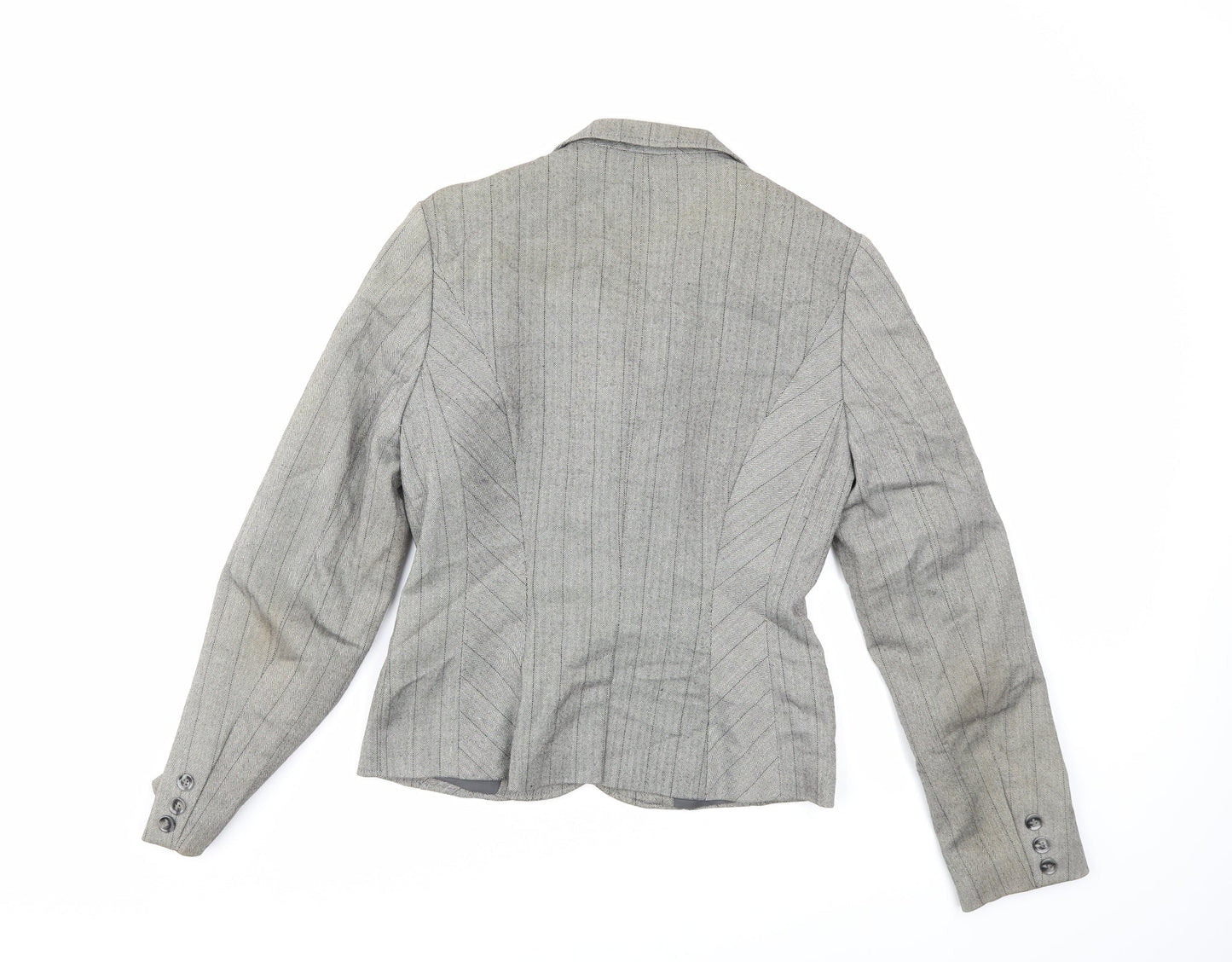 Dorothy Perkins Womens Grey Striped  Jacket Blazer Size 8