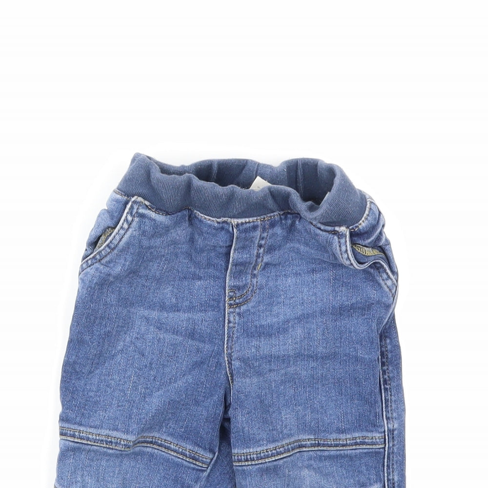 Preworn Baby Blue  Denim Track Pants Jeans Size 18 Months