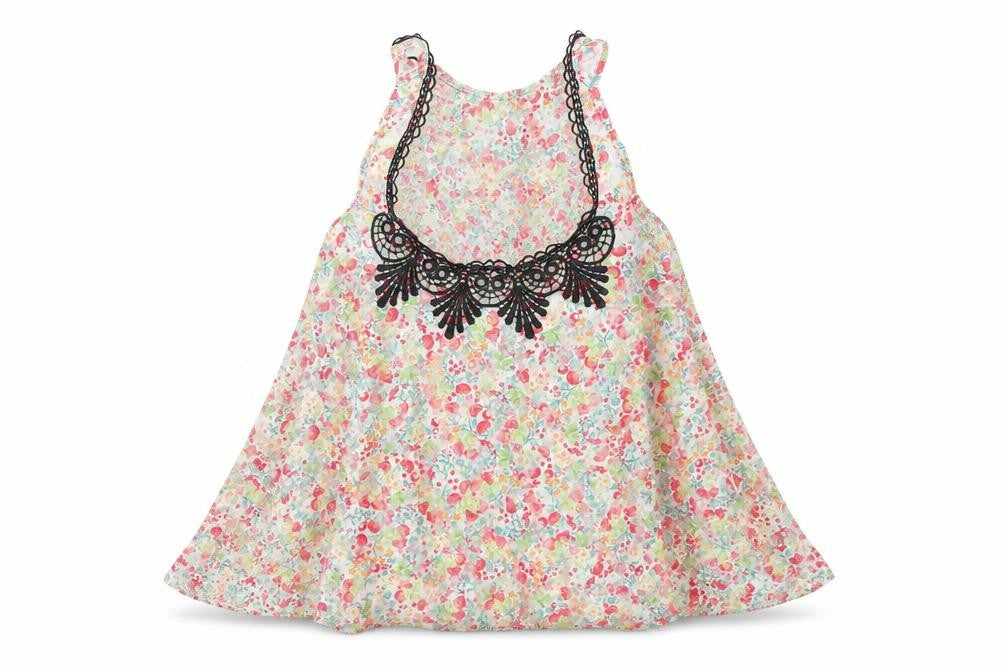 Front view of River Island women’s green floral basic blouse, size UK 6, - lace top
