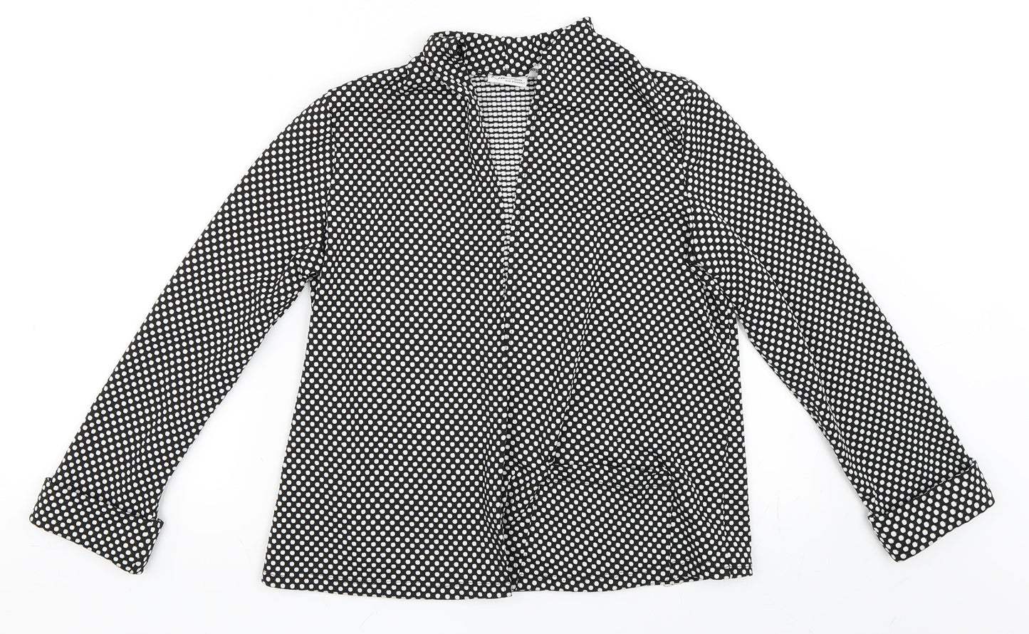 Kim Rogers Womens Black Polka Dot  Jacket Blazer Size M