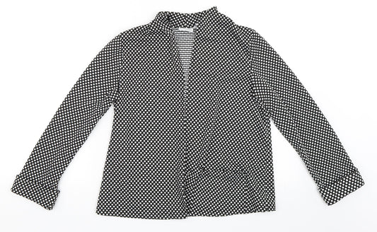Kim Rogers Womens Black Polka Dot  Jacket Blazer Size M