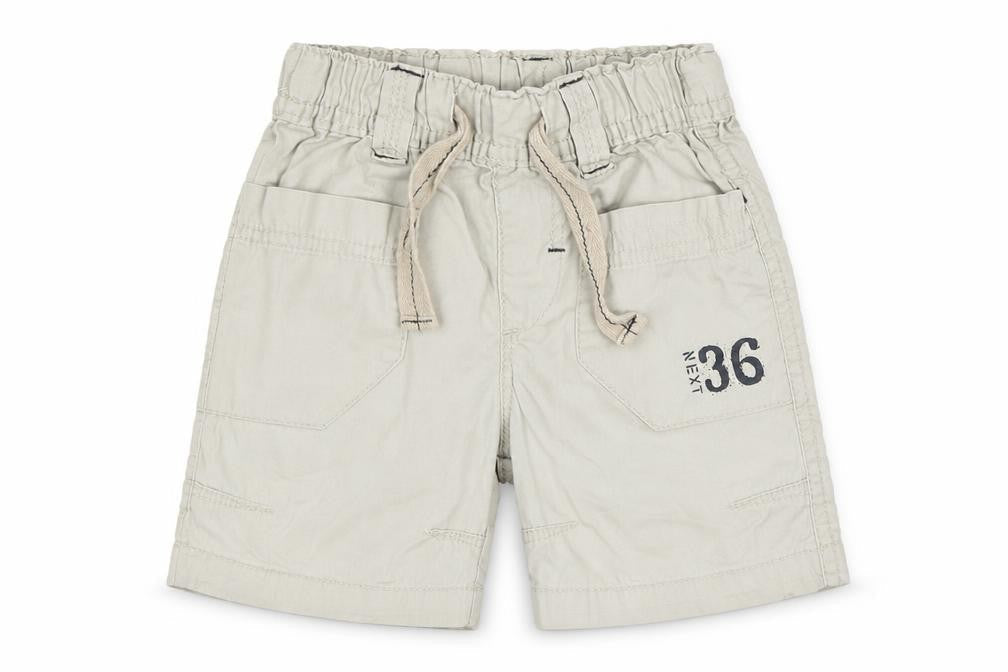 Front view of Next boys’ beige cropped trousers, size 12-18, months