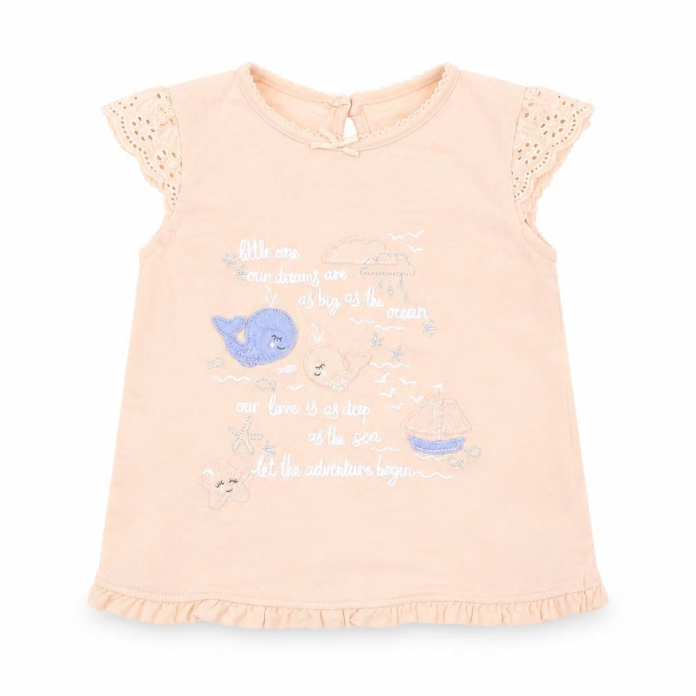 Front view of George girls’ pink shift, size 9-12, months - ocean