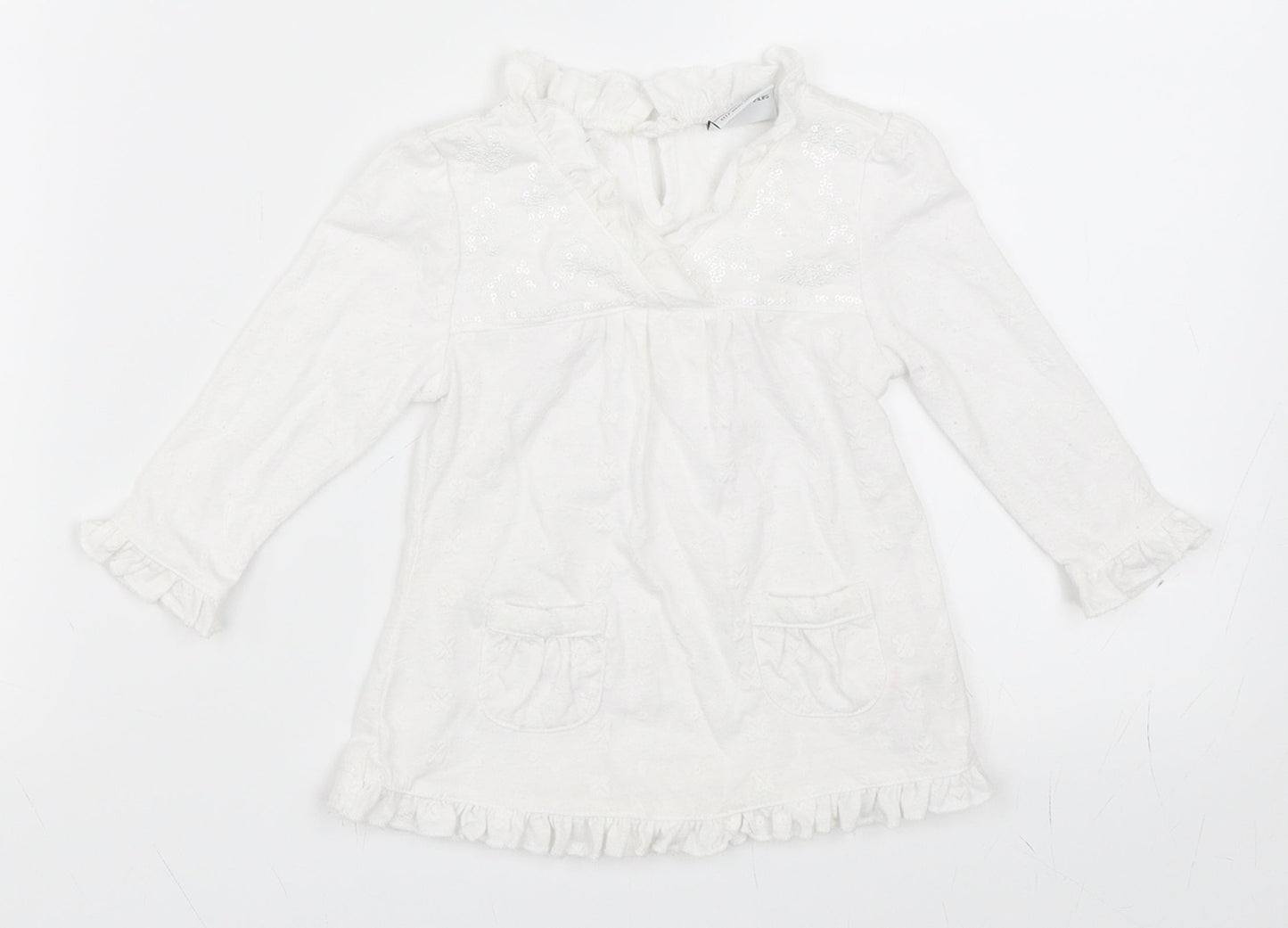 NEXT Girls White   Shift  Size 6-9 Months