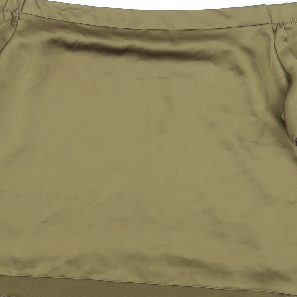New Look Womens Green  Satin Basic Blouse Size 10