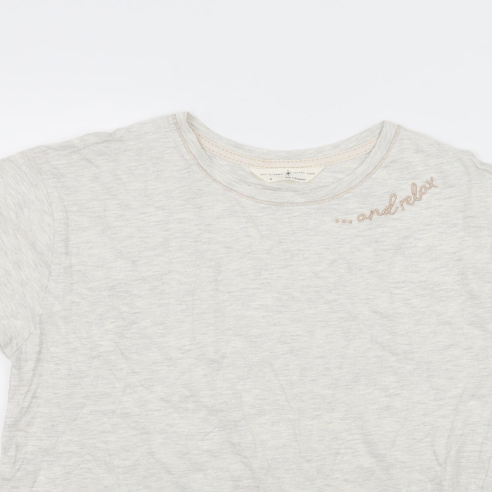 Marks and Spencer Womens Ivory Solid Jersey Top Pyjama Top Size 8  - & Relax