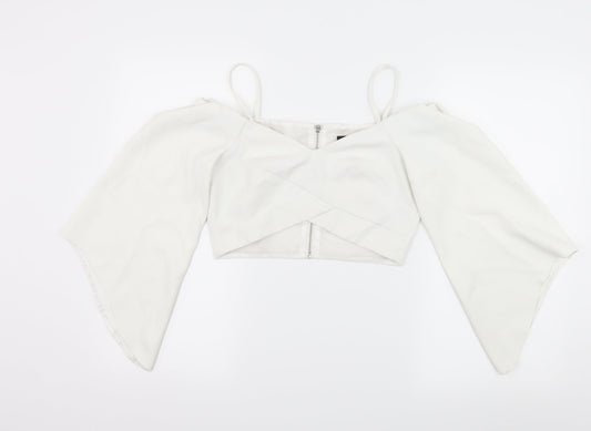Topshop Womens White   Basic Blouse Size 8
