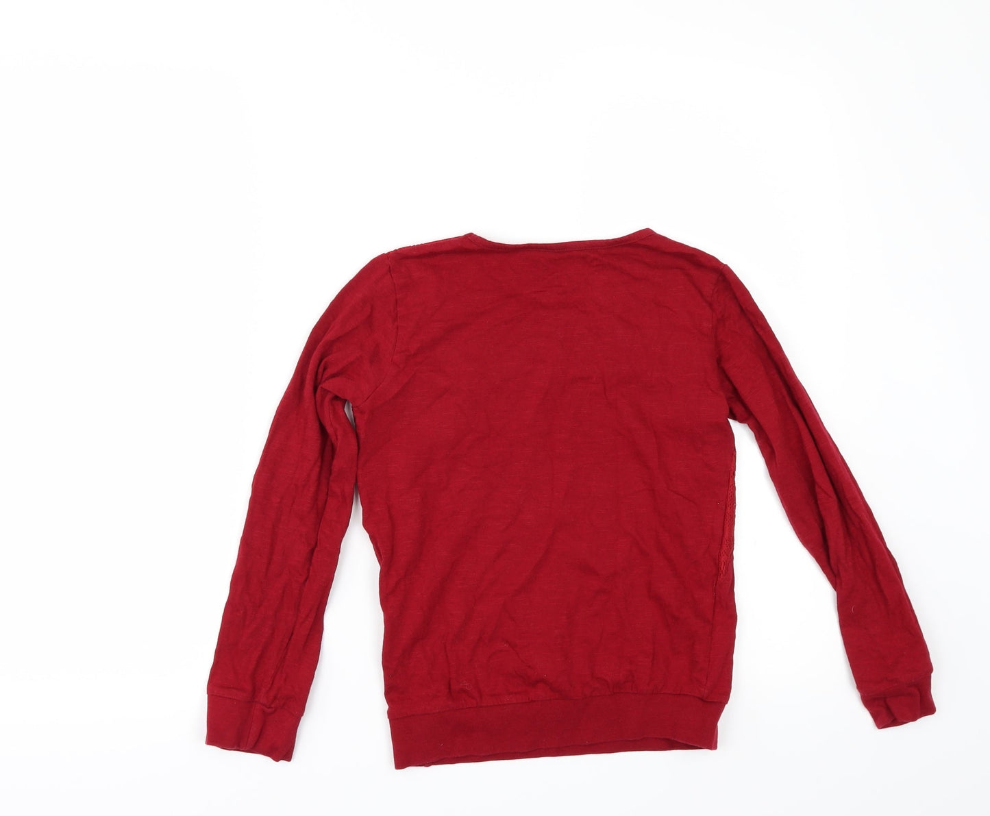 Ellie Girls Red   Basic T-Shirt Size 10-11 Years