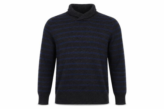 H&M Mens Grey Striped  Pullover Jumper Size M