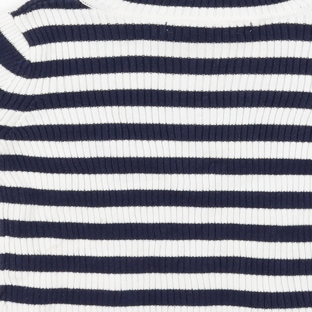 George Girls White Striped  Pullover Jumper Size 2 Years