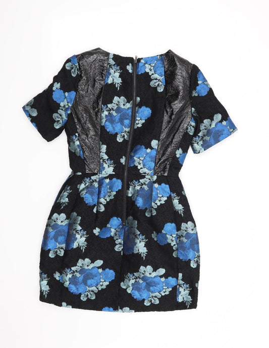 Topshop Womens Black Floral  Shift  Size 6