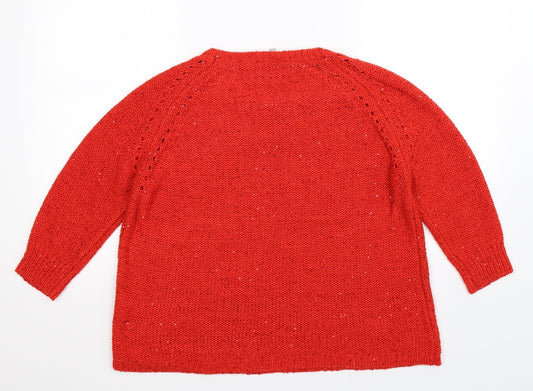 Pebble Bay Womens Red  Knit Pullover Jumper Size M