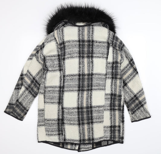 A&G Womens Multicoloured Check  Overcoat Coat Size M