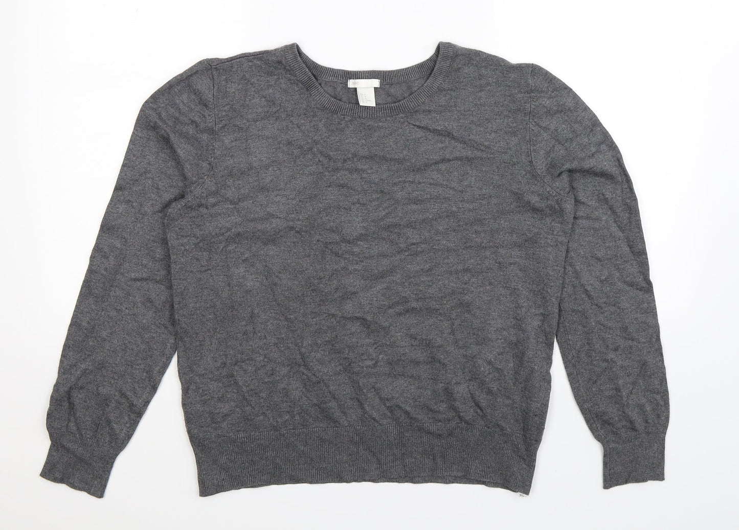 H&M Womens Grey  Knit Pullover Jumper Size M