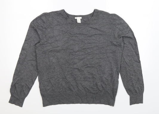 H&M Womens Grey  Knit Pullover Jumper Size M